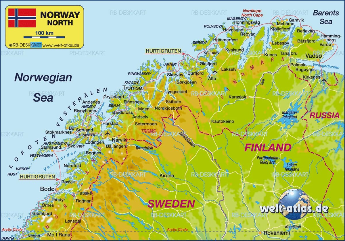 نقشہ کے kirkenes ناروے