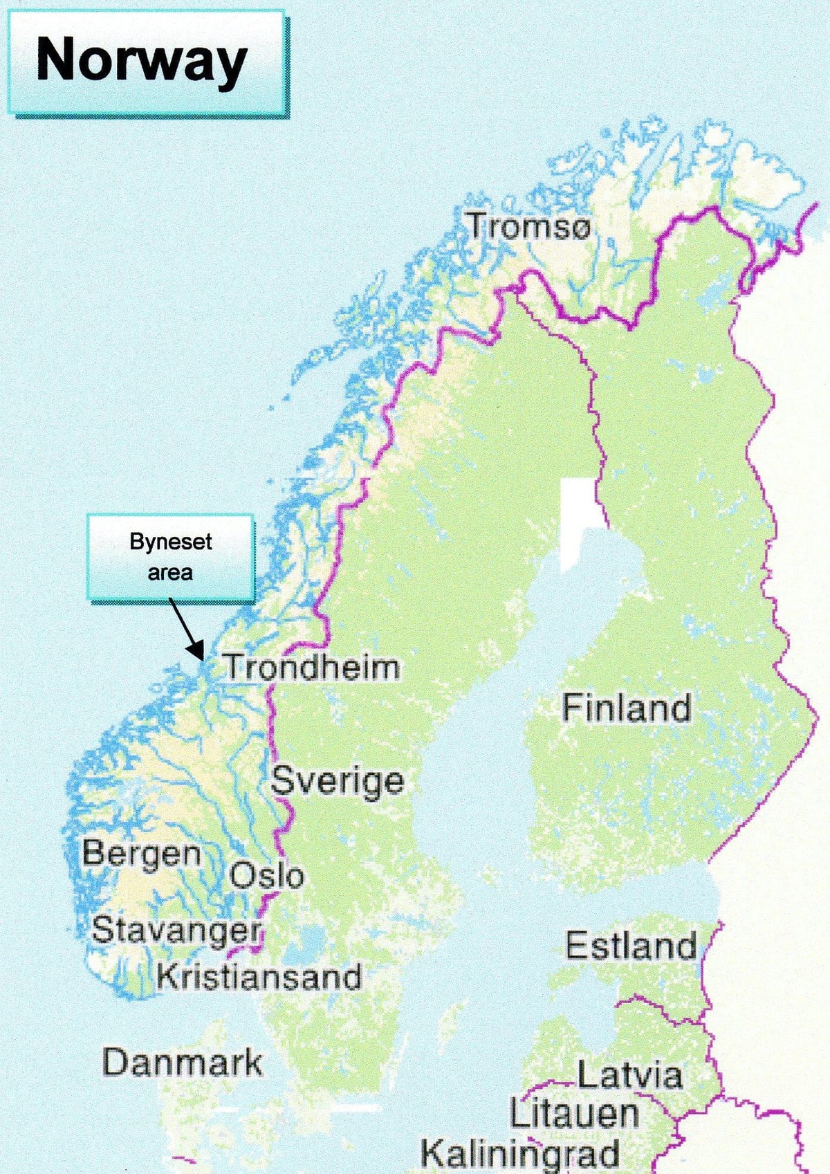 نقشہ کے trondheim ناروے