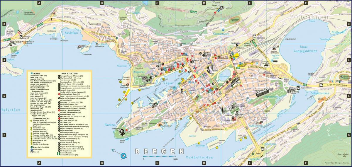 برجن ناروے کے شہر کا نقشہ