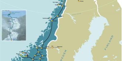 ناروے ریل کا نقشہ