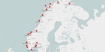 نقشہ ناروے کے ہوائی اڈوں
